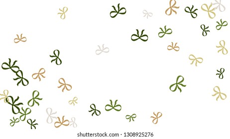 Festive Background with Colorful Bows. Delicate Pattern for Postcard, Print, Banner or Poster. Little Pretty Bows For Party Decoration, Wedding, Birthday or Anniversary Invitation. Vector
