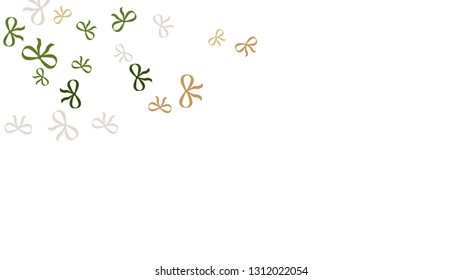 Festive Background with Colorful Bows. Delicate Pattern for Postcard, Print, Banner or Poster. Little Pretty Bows For Party Decoration, Wedding, Birthday or Anniversary Invitation. Vector
