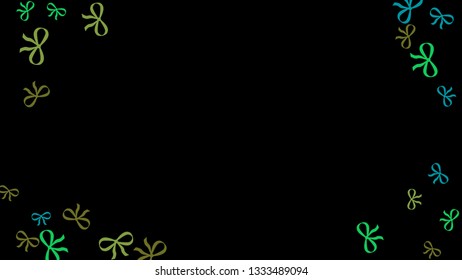 Festive Background with Colorful Bows. Delicate Pattern for Postcard, Print, Banner or Poster. Little Pretty Bows For Party Decoration, Wedding, Birthday or Anniversary Invitation. Vector
