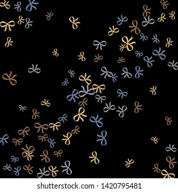 Festive Background with Colorful Bows. Delicate Pattern for Postcard, Print, Banner or Poster. Little Pretty Bows For Party Decoration, Wedding, Birthday or Anniversary Invitation. Vector
