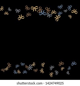 Festive Background with Colorful Bows. Delicate Pattern for Postcard, Print, Banner or Poster. Little Pretty Bows For Party Decoration, Wedding, Birthday or Anniversary Invitation. Vector

