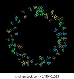 Festive Background with Colorful Bows. Delicate Pattern for Postcard, Print, Banner or Poster. Little Pretty Bows For Party Decoration, Wedding, Birthday or Anniversary Invitation. Vector
