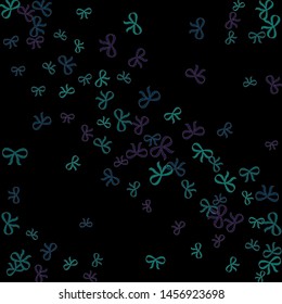 Festive Background with Colorful Bows. Delicate Pattern for Postcard, Print, Banner or Poster. Little Pretty Bows For Party Decoration, Wedding, Birthday or Anniversary Invitation. Vector
