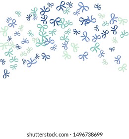 Festive Background with Colorful Bows. Delicate Pattern for Postcard, Print, Banner or Poster. Little Pretty Bows For Party Decoration, Wedding, Birthday or Anniversary Invitation. Vector
