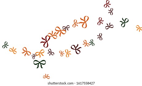 Festive Background with Colorful Bows. Delicate Pattern for Postcard, Print, Banner or Poster. Little Pretty Bows For Party Decoration, Wedding, Birthday or Anniversary Invitation. Vector
