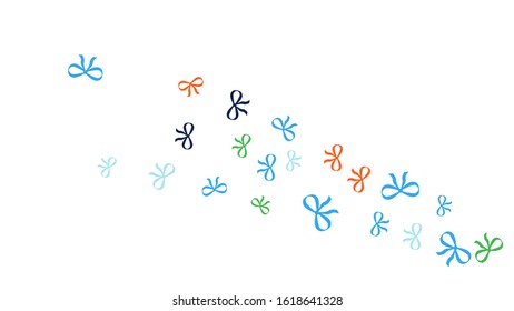 Festive Background with Colorful Bows. Delicate Pattern for Postcard, Print, Banner or Poster. Little Pretty Bows For Party Decoration, Wedding, Birthday or Anniversary Invitation. Vector
