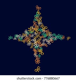 Festive Background with Colorful Bows. Delicate Pattern for Postcard, Print, Banner or Poster. Little Pretty Bows For Party Decoration, Wedding, Birthday or Anniversary Invitation.