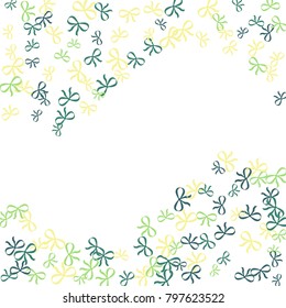 Festive Background with Colorful Bows. Delicate Pattern for Postcard, Print, Banner or Poster. Little Pretty Bows For Party Decoration, Wedding, Birthday or Anniversary Invitation. Vector