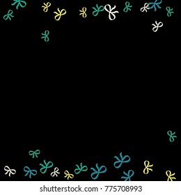Festive Background with Colorful Bows. Feminine Pattern for Postcard, Print, Banner or Poster. Small Pretty Bows For Party Decoration, Wedding, Birthday or Anniversary Invitation. Vector