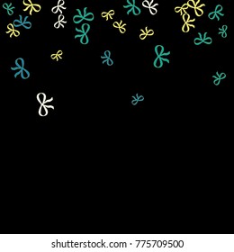 Festive Background with Colorful Bows. Feminine Pattern for Postcard, Print, Banner or Poster. Small Pretty Bows For Party Decoration, Wedding, Birthday or Anniversary Invitation. Vector