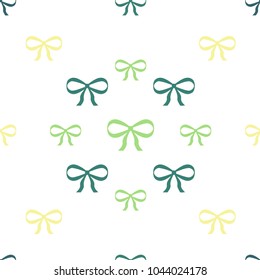 Festive Background with Colorful Bows. Seamless texture for Postcard, Print, Banner or Poster. Little Pretty Bows For Party Decoration, Wedding, Birthday or Anniversary Invitation. Vector
