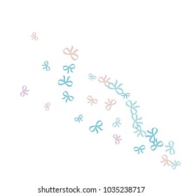 Festive Background with Colorful Bows. Trendy Pattern for Postcard, Print, Banner or Poster. Little Pretty Bows For Party Decoration, Wedding, Birthday or Anniversary Invitation. Vector