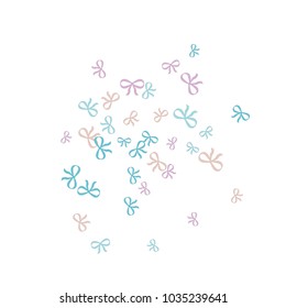 Festive Background with Colorful Bows. Trendy Pattern for Postcard, Print, Banner or Poster. Little Pretty Bows For Party Decoration, Wedding, Birthday or Anniversary Invitation. Vector