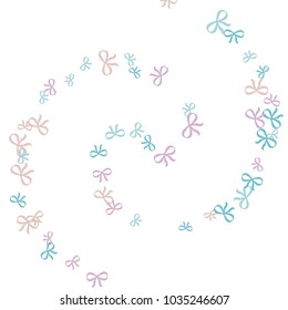 Festive Background with Colorful Bows. Trendy Pattern for Postcard, Print, Banner or Poster. Little Pretty Bows For Party Decoration, Wedding, Birthday or Anniversary Invitation. Vector