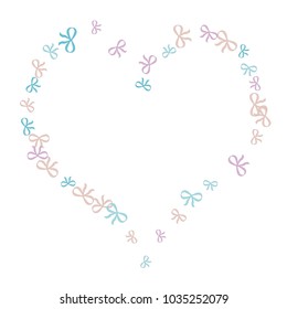 Festive Background with Colorful Bows. Trendy Pattern for Postcard, Print, Banner or Poster. Little Pretty Bows For Party Decoration, Wedding, Birthday or Anniversary Invitation. Vector