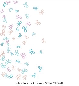 Festive Background with Colorful Bows. Trendy Pattern for Postcard, Print, Banner or Poster. Little Pretty Bows For Party Decoration, Wedding, Birthday or Anniversary Invitation. Vector