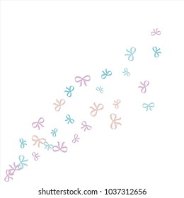 Festive Background with Colorful Bows. Trendy Pattern for Postcard, Print, Banner or Poster. Little Pretty Bows For Party Decoration, Wedding, Birthday or Anniversary Invitation. Vector