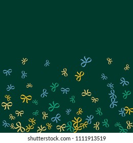 Festive Background with Colorful Bows. Trendy Pattern for Postcard, Print, Banner or Poster. Little Pretty Bows For Party Decoration, Wedding, Birthday or Anniversary Invitation. Vector
