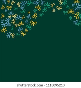 Festive Background with Colorful Bows. Trendy Pattern for Postcard, Print, Banner or Poster. Little Pretty Bows For Party Decoration, Wedding, Birthday or Anniversary Invitation. Vector
