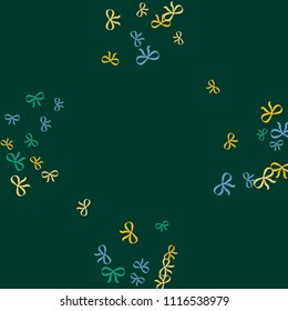 Festive Background with Colorful Bows. Trendy Pattern for Postcard, Print, Banner or Poster. Little Pretty Bows For Party Decoration, Wedding, Birthday or Anniversary Invitation. Vector

