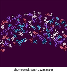 Festive Background with Colorful Bows. Trendy Pattern for Postcard, Print, Banner or Poster. Little Pretty Bows For Party Decoration, Wedding, Birthday or Anniversary Invitation. Vector
