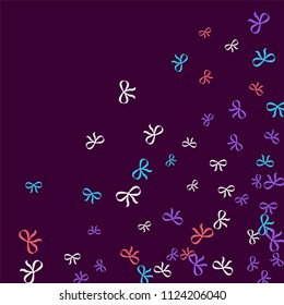 Festive Background with Colorful Bows. Trendy Pattern for Postcard, Print, Banner or Poster. Little Pretty Bows For Party Decoration, Wedding, Birthday or Anniversary Invitation. Vector
