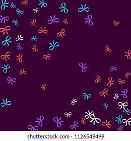 Festive Background with Colorful Bows. Trendy Pattern for Postcard, Print, Banner or Poster. Little Pretty Bows For Party Decoration, Wedding, Birthday or Anniversary Invitation. Vector
