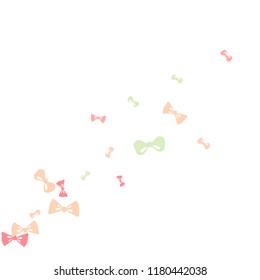 Festive Background with Colorful Bows. Trendy Pattern for Postcard, Print, Banner or Poster. Little Pretty Bows For Party Decoration, Wedding, Birthday or Anniversary Invitation. Vector
