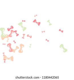 Festive Background with Colorful Bows. Trendy Pattern for Postcard, Print, Banner or Poster. Little Pretty Bows For Party Decoration, Wedding, Birthday or Anniversary Invitation. Vector
