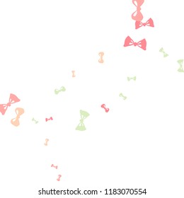 Festive Background with Colorful Bows. Trendy Pattern for Postcard, Print, Banner or Poster. Little Pretty Bows For Party Decoration, Wedding, Birthday or Anniversary Invitation. Vector
