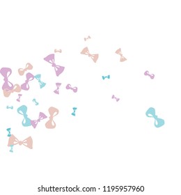Festive Background with Colorful Bows. Trendy Pattern for Postcard, Print, Banner or Poster. Little Pretty Bows For Party Decoration, Wedding, Birthday or Anniversary Invitation. Vector
