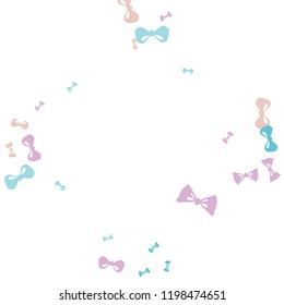 Festive Background with Colorful Bows. Trendy Pattern for Postcard, Print, Banner or Poster. Little Pretty Bows For Party Decoration, Wedding, Birthday or Anniversary Invitation. Vector
