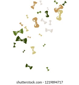 Festive Background with Colorful Bows. Trendy Pattern for Postcard, Print, Banner or Poster. Little Pretty Bows For Party Decoration, Wedding, Birthday or Anniversary Invitation. Vector
