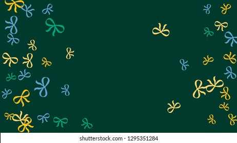 Festive Background with Colorful Bows. Trendy Pattern for Postcard, Print, Banner or Poster. Little Pretty Bows For Party Decoration, Wedding, Birthday or Anniversary Invitation. Vector
