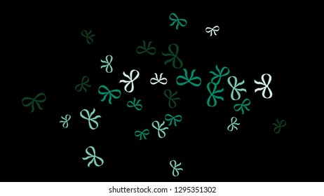 Festive Background with Colorful Bows. Trendy Pattern for Postcard, Print, Banner or Poster. Little Pretty Bows For Party Decoration, Wedding, Birthday or Anniversary Invitation. Vector
