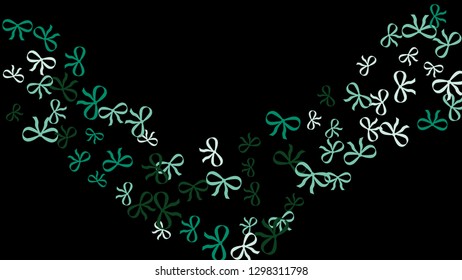 Festive Background with Colorful Bows. Trendy Pattern for Postcard, Print, Banner or Poster. Little Pretty Bows For Party Decoration, Wedding, Birthday or Anniversary Invitation. Vector
