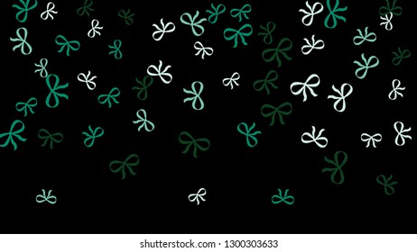 Festive Background with Colorful Bows. Trendy Pattern for Postcard, Print, Banner or Poster. Little Pretty Bows For Party Decoration, Wedding, Birthday or Anniversary Invitation. Vector
