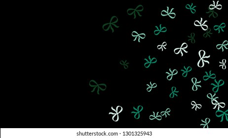 Festive Background with Colorful Bows. Trendy Pattern for Postcard, Print, Banner or Poster. Little Pretty Bows For Party Decoration, Wedding, Birthday or Anniversary Invitation. Vector
