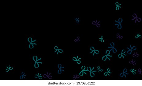 Festive Background with Colorful Bows. Trendy Pattern for Postcard, Print, Banner or Poster. Little Pretty Bows For Party Decoration, Wedding, Birthday or Anniversary Invitation. Vector
