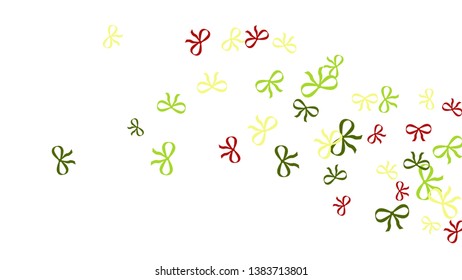 Festive Background with Colorful Bows. Trendy Pattern for Postcard, Print, Banner or Poster. Little Pretty Bows For Party Decoration, Wedding, Birthday or Anniversary Invitation. 