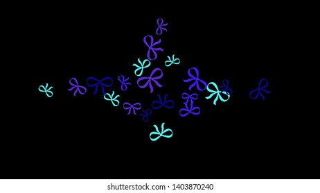 Festive Background with Colorful Bows. Trendy Pattern for Postcard, Print, Banner or Poster. Little Pretty Bows For Party Decoration, Wedding, Birthday or Anniversary Invitation. Vector
