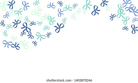 Festive Background with Colorful Bows. Trendy Pattern for Postcard, Print, Banner or Poster. Little Pretty Bows For Party Decoration, Wedding, Birthday or Anniversary Invitation. Vector
