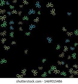 Festive Background with Colorful Bows. Trendy Pattern for Postcard, Print, Banner or Poster. Little Pretty Bows For Party Decoration, Wedding, Birthday or Anniversary Invitation. Vector Frame.
