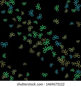 Festive Background with Colorful Bows. Trendy Pattern for Postcard, Print, Banner or Poster. Little Pretty Bows For Party Decoration, Wedding, Birthday or Anniversary Invitation. Vector Frame.
