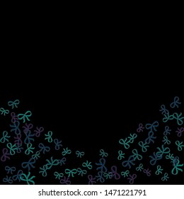 Festive Background with Colorful Bows. Trendy Pattern for Postcard, Print, Banner or Poster. Little Pretty Bows For Party Decoration, Wedding, Birthday or Anniversary Invitation. Vector Frame.
