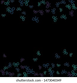 Festive Background with Colorful Bows. Trendy Pattern for Postcard, Print, Banner or Poster. Little Pretty Bows For Party Decoration, Wedding, Birthday or Anniversary Invitation. Vector Frame.

