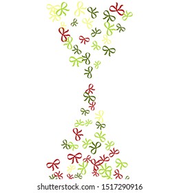 Festive Background with Colorful Bows. Trendy Pattern for Postcard, Print, Banner or Poster. Little Pretty Bows For Party Decoration, Wedding, Birthday or Anniversary Invitation. Vector
