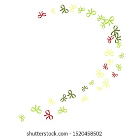 Festive Background with Colorful Bows. Trendy Pattern for Postcard, Print, Banner or Poster. Little Pretty Bows For Party Decoration, Wedding, Birthday or Anniversary Invitation. Vector

