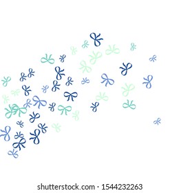 Festive Background with Colorful Bows. Trendy Pattern for Postcard, Print, Banner or Poster. Little Pretty Bows For Party Decoration, Wedding, Birthday or Anniversary Invitation. Vector 

