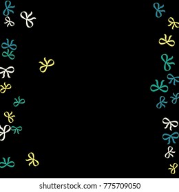 Festive Background with Colorful Bows. Trendy Pattern for Postcard, Print, Banner or Poster. Little Pretty Bows For Party Decoration, Wedding, Birthday or Anniversary Invitation. Vector
